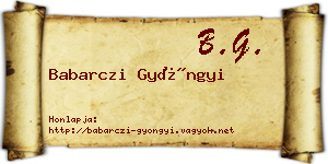 Babarczi Gyöngyi névjegykártya